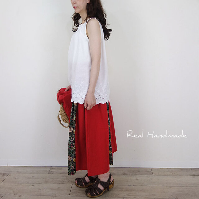 予約販売] スカーレットフォレスト・いちご泥棒のパッチ切替ギャザー