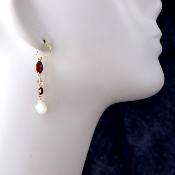 紅うつろい」 14kgf/ホワイトムーンストンxレッドガーネット