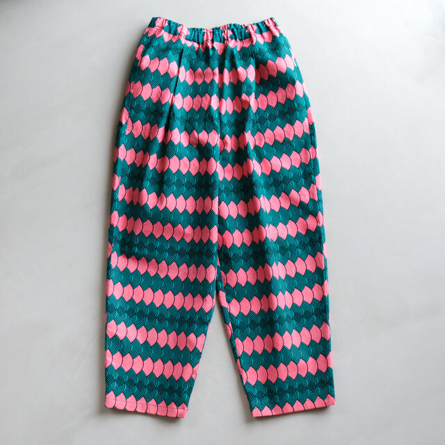 アフリカンワックスプリント　ワイドテーパードパンツ Pinki