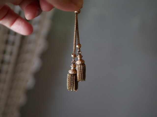 タッセル アンティークチェーン ペンダントトップ フランス