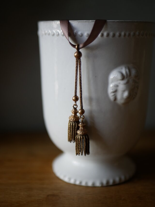 タッセル アンティークチェーン ペンダントトップ フランス