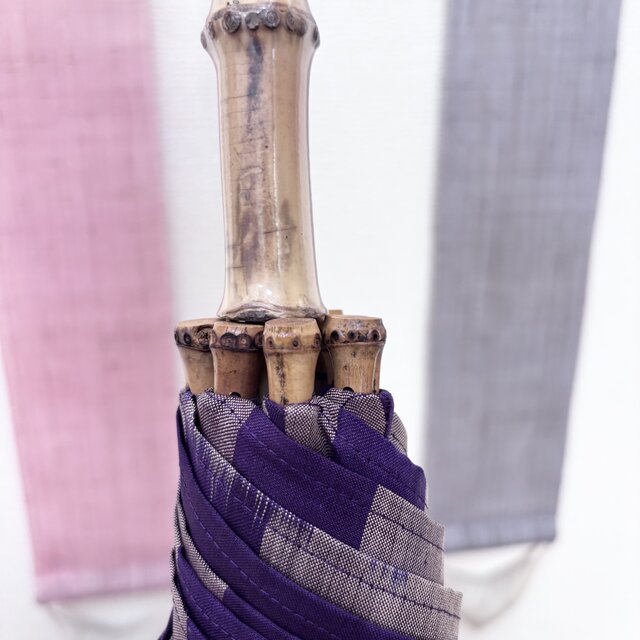 ハンドメイド　銘仙の着物から作った日傘　炎気 銘仙の着物から作った日傘 炎気 | iichi 日々の暮らしを心地よく