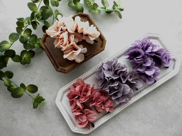 紫陽花のバナナクリップ □ シックカラー 4色展開 □ パープル | iichi