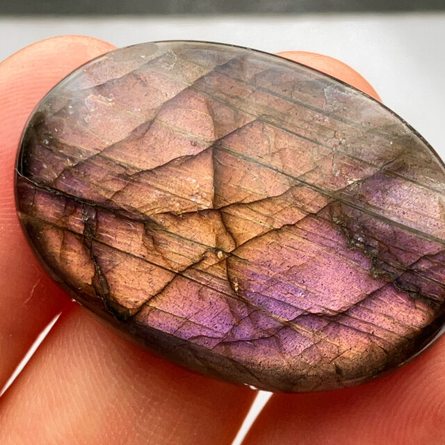 ピンクラブラドライト[745] 33x23mm 42Cts 天然石 ルース
