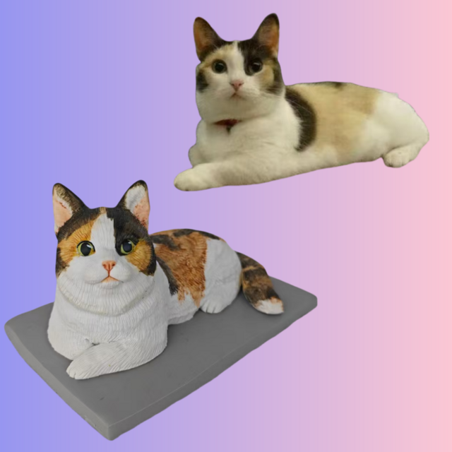 写真 フィギュア 写真入りフィギュア 写真からフィギュア、ペット 愛猫 うちの子 人形 オーダーメイド、ペットお悔やみ贈り物