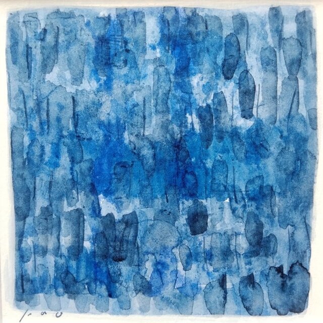 【美品】石槍　英樹　水彩画　額縁付き 水彩｜原画「蒼の光」※木製額縁入り | iichi 日々の暮らしを