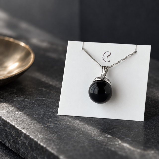 15mm 夜の果実 オニキス/黒瑪瑙 天然石ネックレス - Droplet | iichi