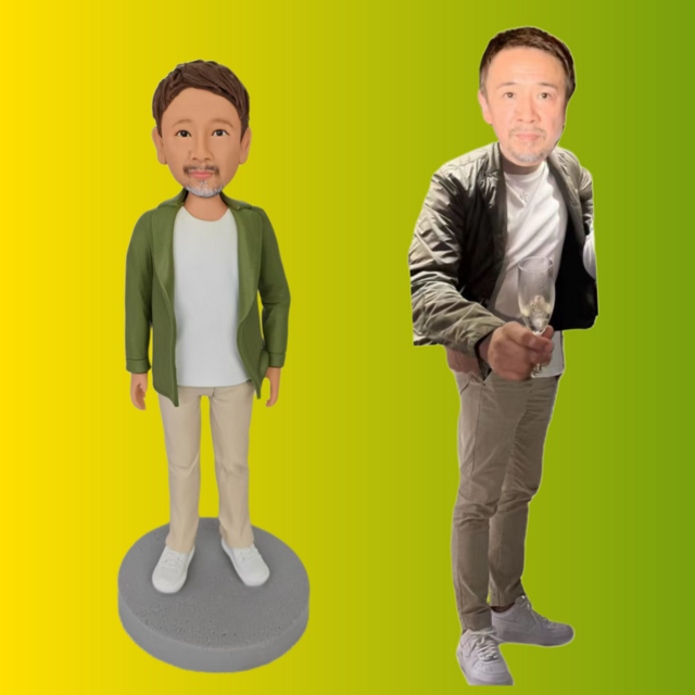 フィギュア  写真から作るマイフィギュア  父、父の日、祖父、誕生日、還暦祝い、退職祝い、手作りプレゼント、古希、喜寿、傘寿