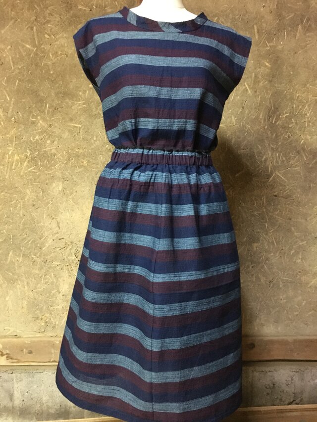 綿正藍しじら織スカート