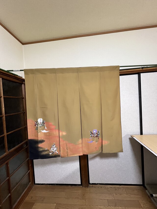 新品登場 時代風景画、着物リメイク暖簾横〜112-丈〜96! | 日々の iichi その他