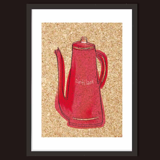 コルクボードに描いたポット　送料無料 　イラスト　A4〜A0　ポスター　アートポスター　アートsei検索新着順　3557