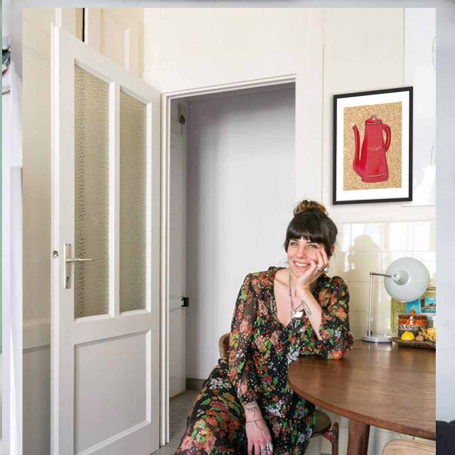 コルクボードに描いたポット 送料無料 イラスト A4〜A0 ポスター