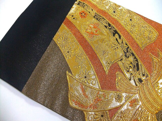 16)2327】31×74cm/テーブルセンター・敷物/新品・束ね熨斗慶長花文様