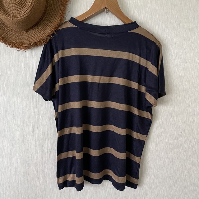 ネネット☆ドットボーダーカットソー☆ 2WAYボーダーTシャツ カットソー レディース ボーダー オシャレ[品番