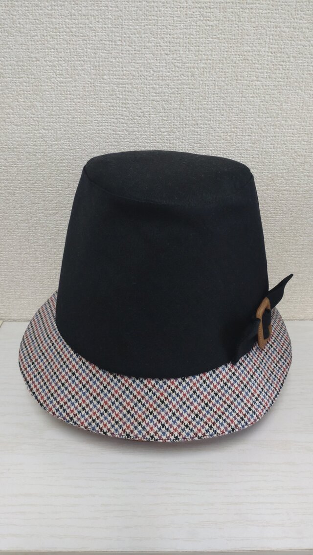 黒の2枚はぎクロッシェ