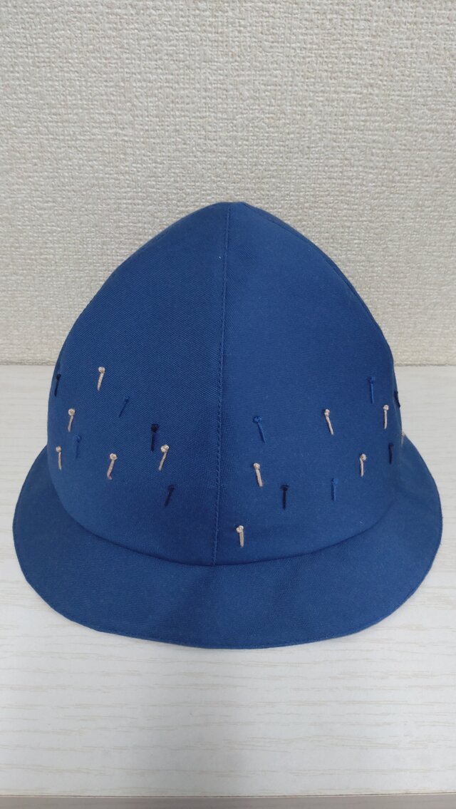 青の5枚はぎクロッシェ