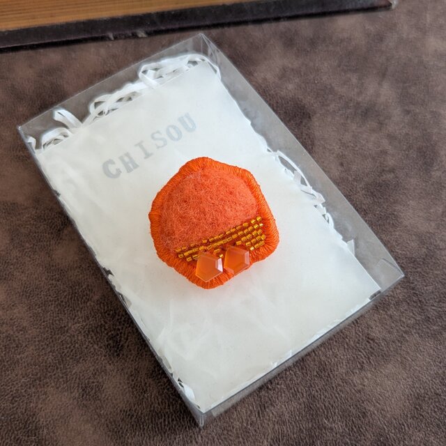 【カーネリアン】地層のブローチS