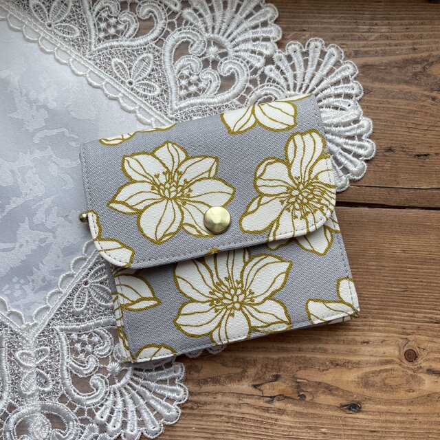 財布 レディース 二つ折り 本革 日本製 刺繍 花柄 桜 二つ折り