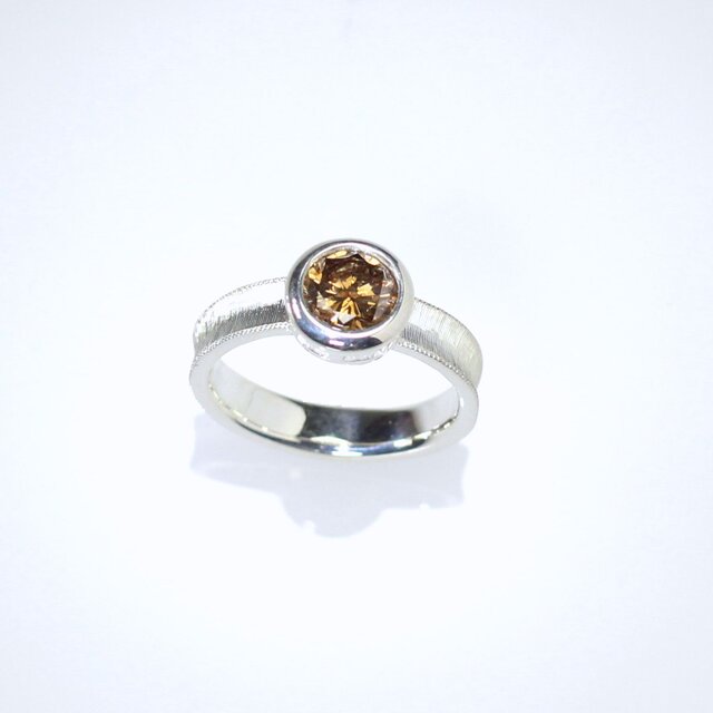 Pt900 ブラウンダイヤモンドリング 0.602ct(中宝研ソ付) 1.009ct
