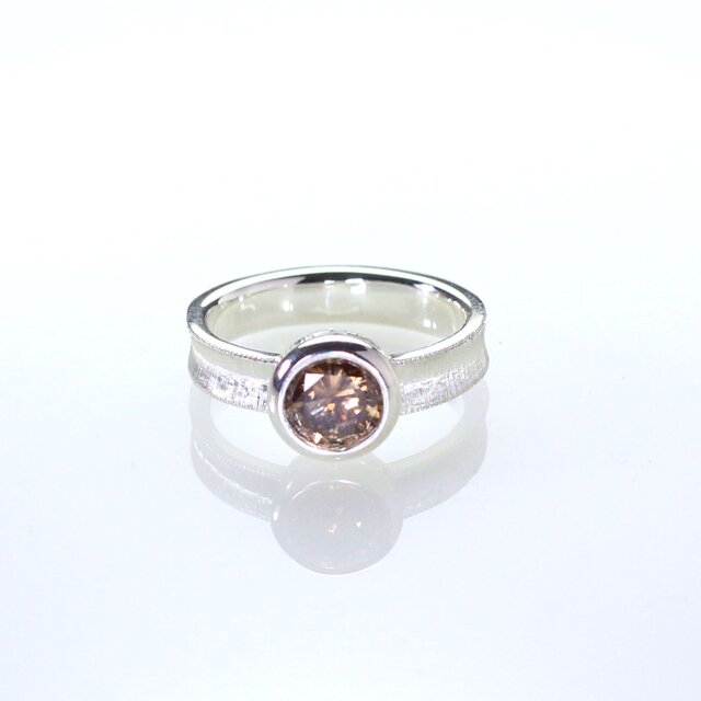 Pt900 ブラウンダイヤモンドリング 0.602ct(中宝研ソ付) 1.009ct