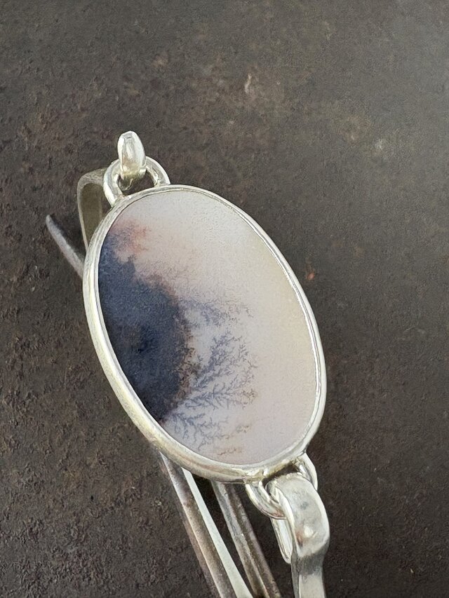 芸術作品　デンドリティックアゲート　バングル 芸術作品デンドリティックアゲートバングル