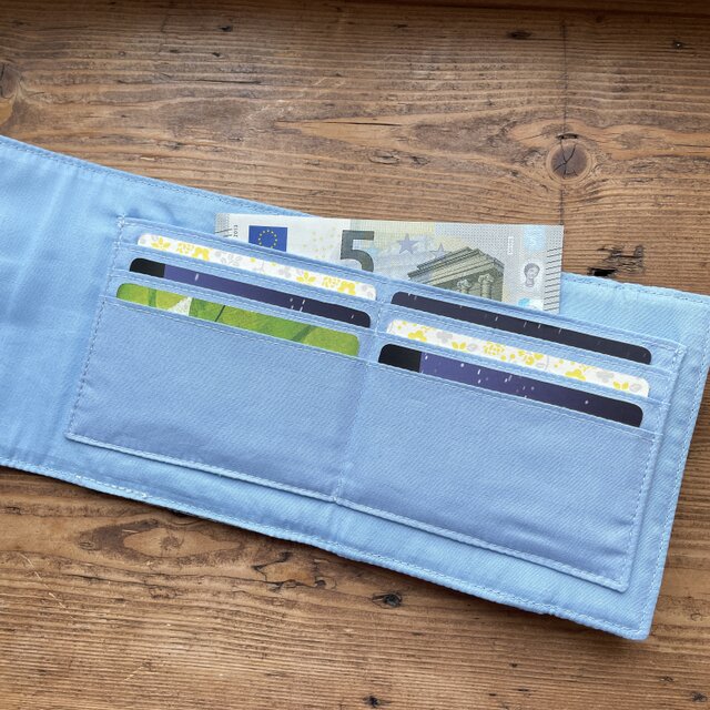 二つ折り財布・ブルー系花柄オックス | iichi 日々の暮らしを心地よく