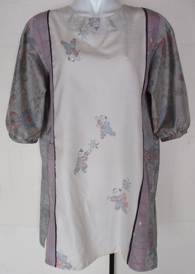 ８２８８　紬の着物で作ったプルオーバー　