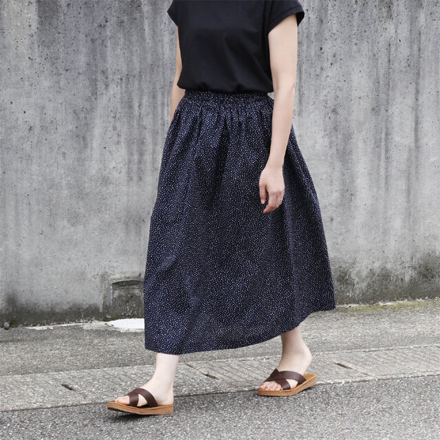 ⭐️新品未使用⭐️かぐれ　ドットギャザースカート カグレ かぐれ 最新 24AW ドットギャザースカート ロング F ブラック