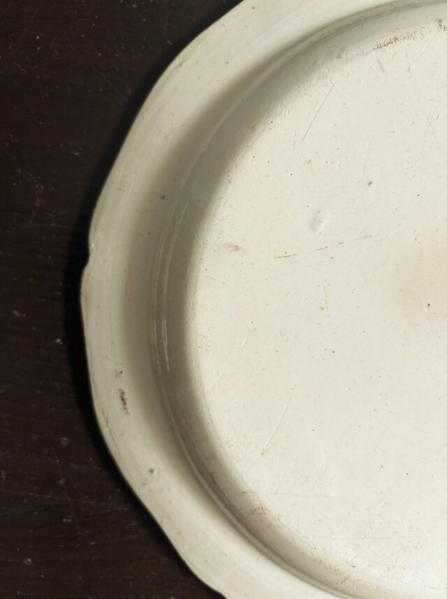 窯不明 オマル もしくは ドゥエ 平皿 φ22.9cm フランス アンティーク