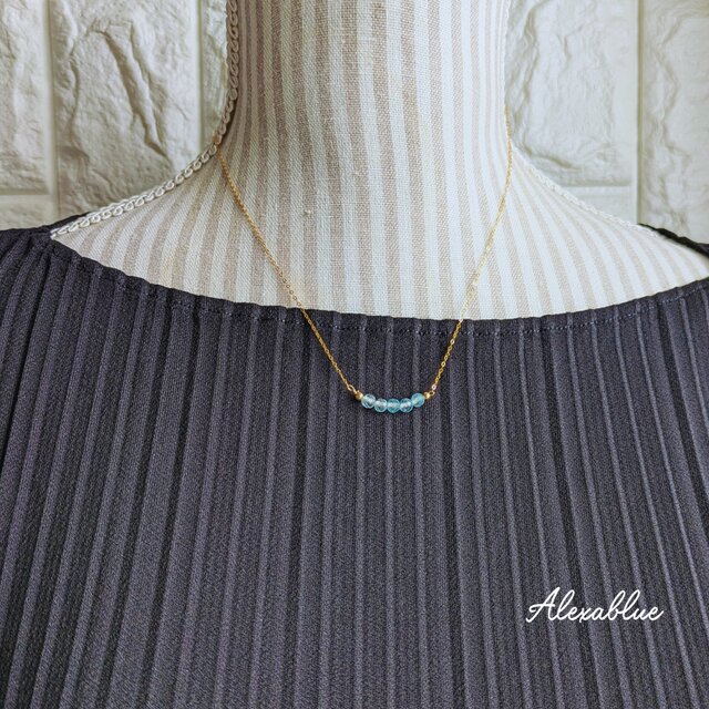 Aqua Necklace — シルバー925 小粒アクアマリンネックレス 天然石