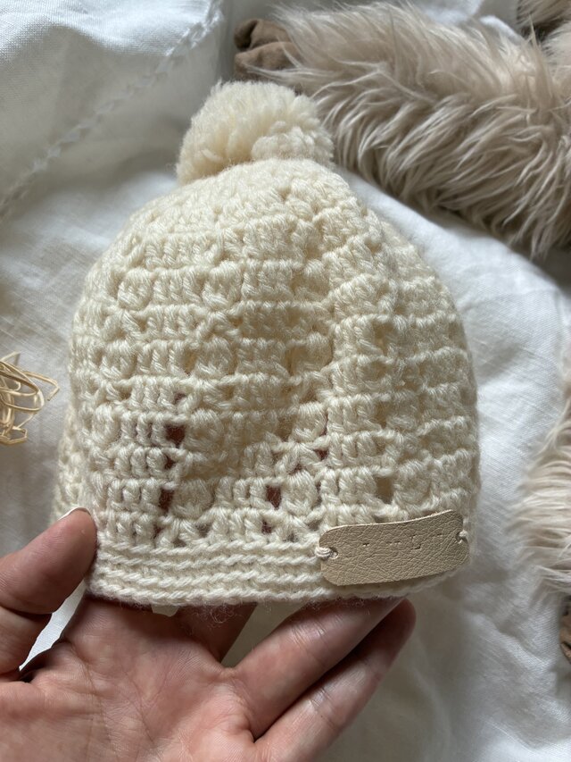 baby ボンボンニット帽 クリーム | iichi 日々の暮らしを心地よくする