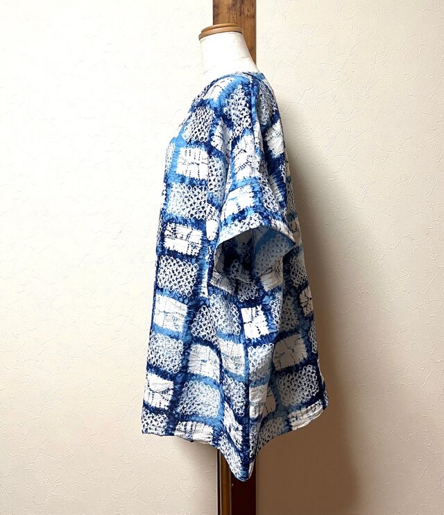 有松絞り 浴衣 反物 着物リメイク チュニック 有松絞り 浴衣リメイク チュニック | iichi 日々の暮らしを
