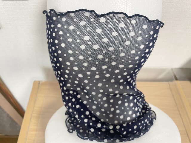 ネックウォーマ　レース　手作り　紫レース ネックウォーマレース手作り紫レース