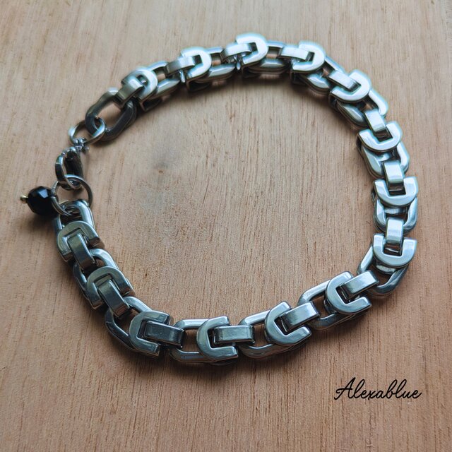 Thick Chain Onyx ブレスレット ユニセックス ブレスレット オニキス