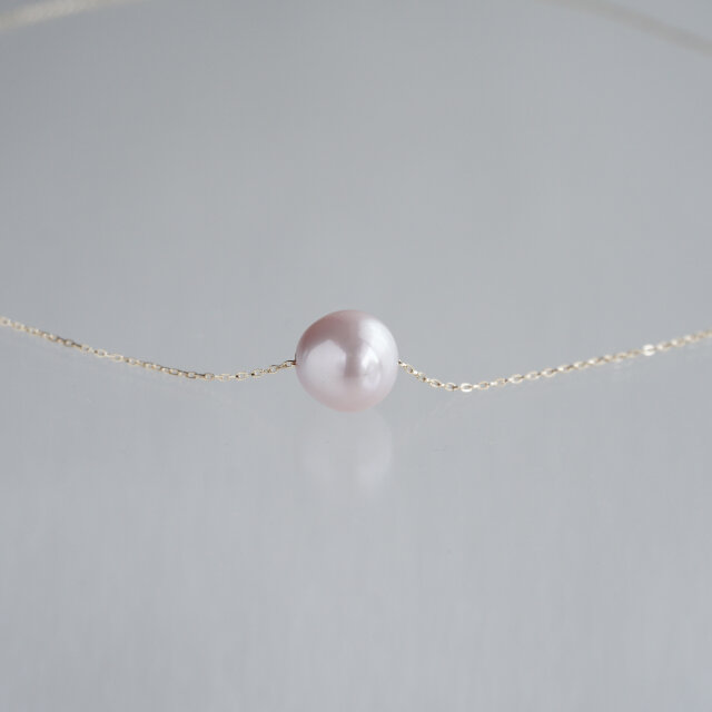 湖水真珠 大粒パールスルーネックレス 色：ピンク | iichi 日々の
