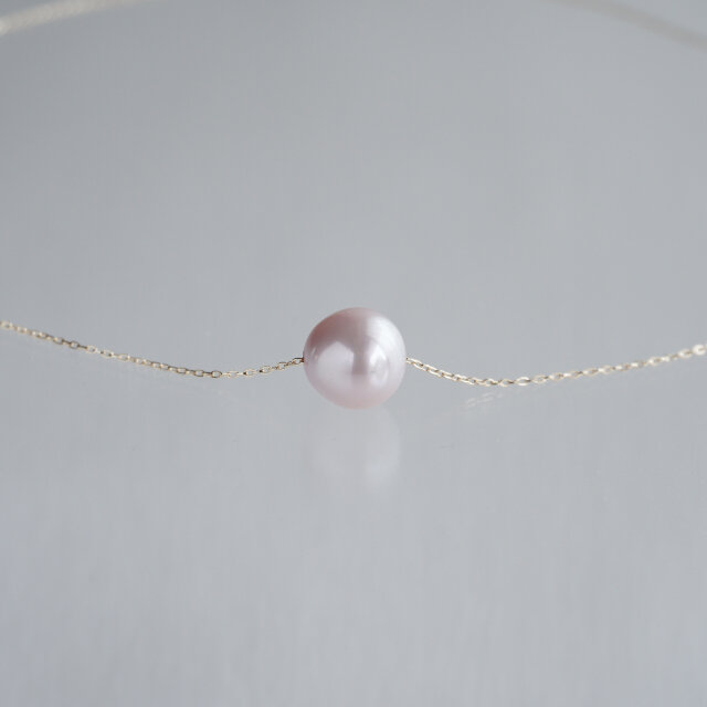 湖水真珠 大粒パールスルーネックレス 色：ピンク | iichi 日々の