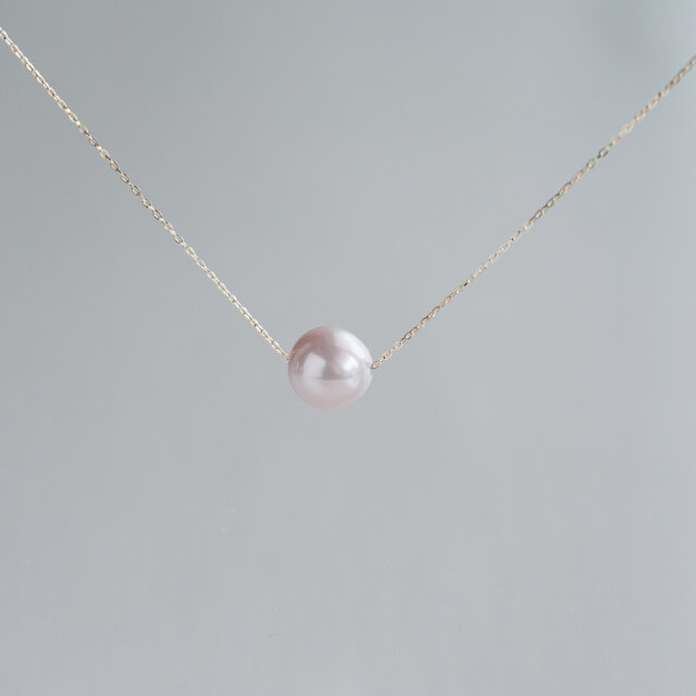 湖水真珠 大粒パールスルーネックレス 色：ピンク | iichi 日々の