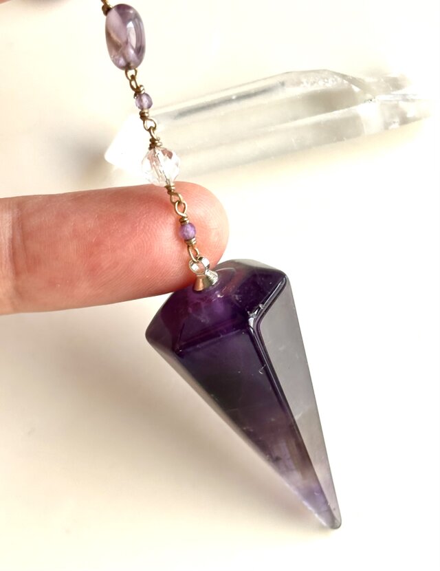アメジストとスーパーセブンのペンデュラム | iichi 日々の暮らしを