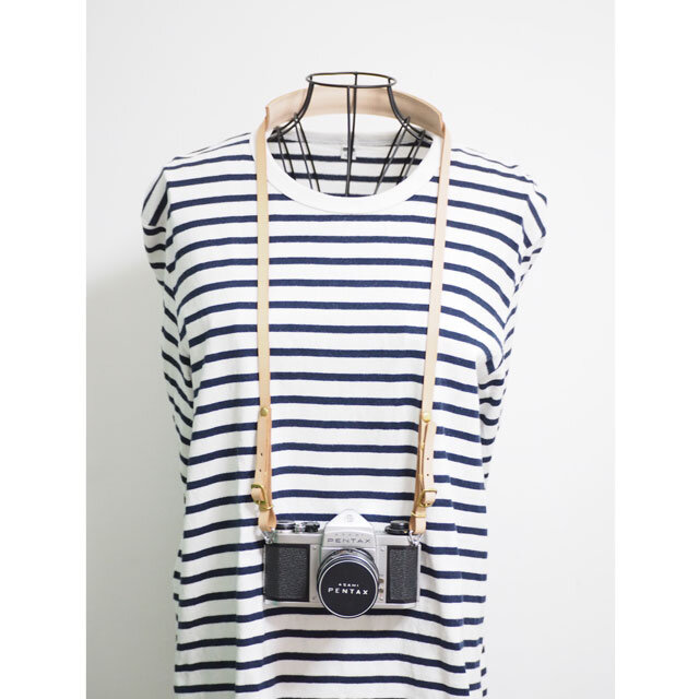 一眼レフ ミラーレス カメラストラップ ナチュラル ヌメ革