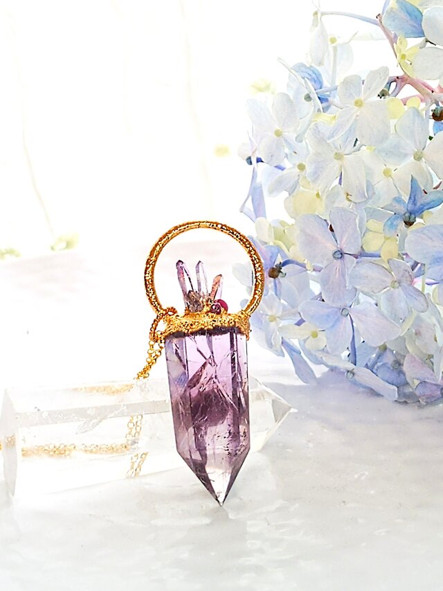 アメジストポイント 紫の精　ネックレス