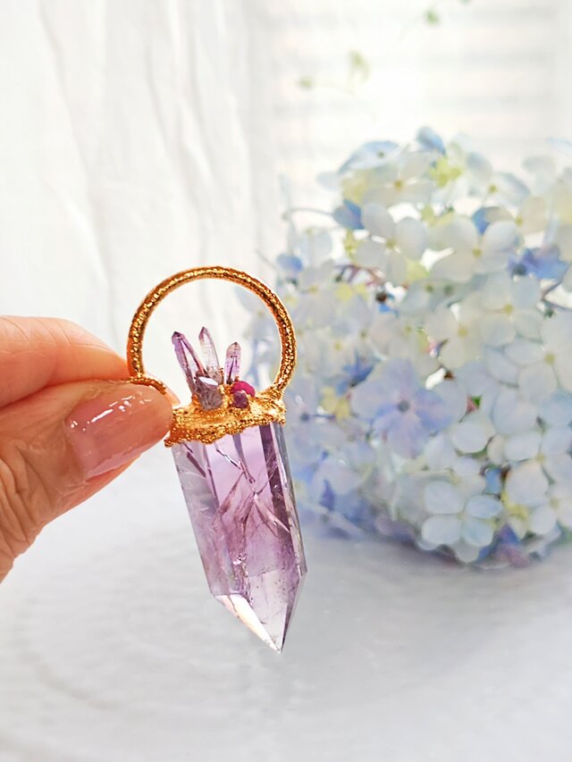 アメジストポイント 紫の精 ネックレス | iichi 日々の暮らしを