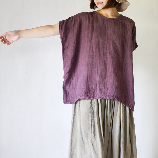 square tops 香涼 ＊紅藤色＊ 草木染