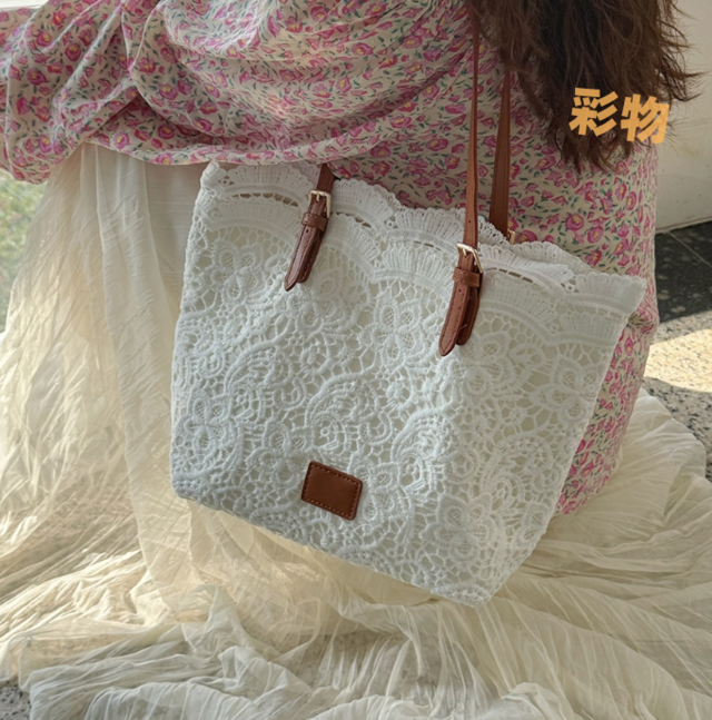 【受注製作】レースバッグ　トート 収納広め どのシーンでも LB9038