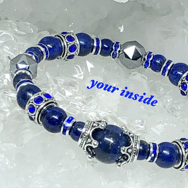 ラピスラズリ ヨーロピアン テラヘルツ鉱石 約10㎜ 天然石ブレスレット