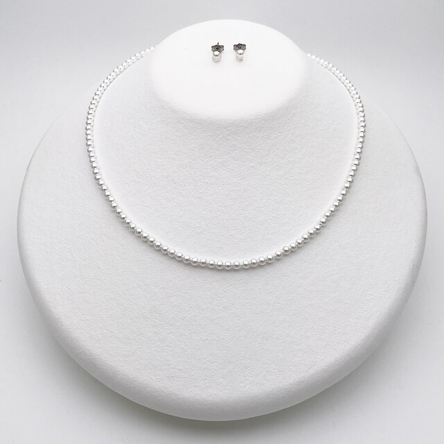 "真珠屋さんが本気で選んだ"貝パールネックレスセット 3mm 極小 小粒 ウエディング 入学入園卒園卒業式 誕生成人結婚