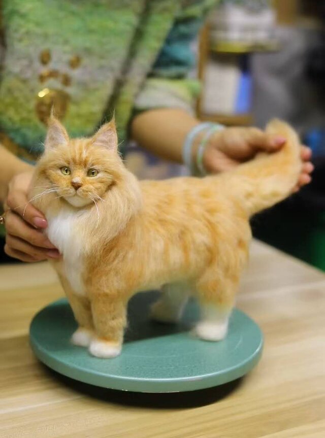 羊毛フェルト　オーダー　猫　【yuu様ページ】 羊毛フェルト リアル 猫 オーダー 羊毛フェルト るなねこ 通販