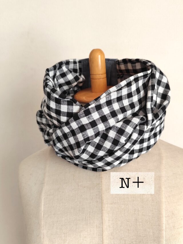 後ろボタンスカーフ風ネックウォーマー25-01