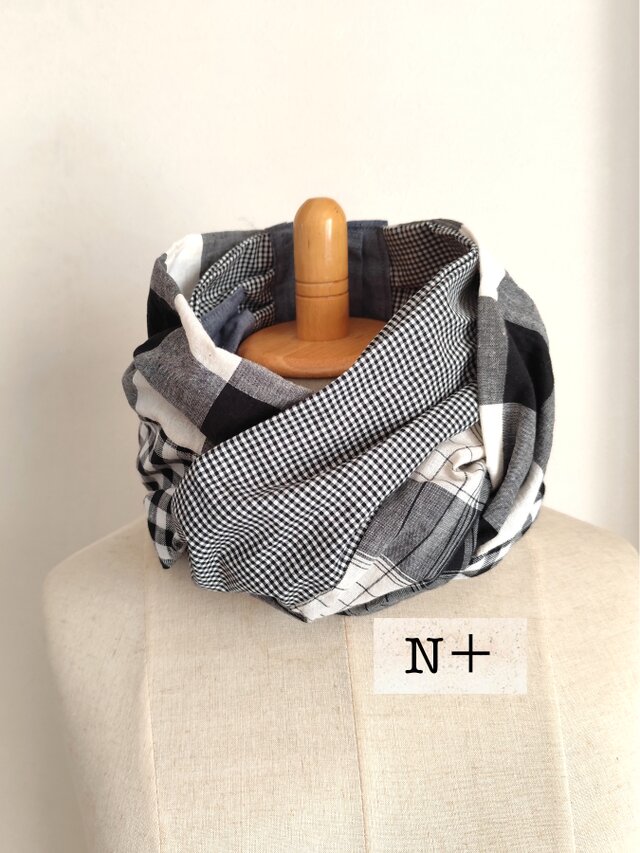 4色後ろボタンスカーフ風ネックウォーマー25-02