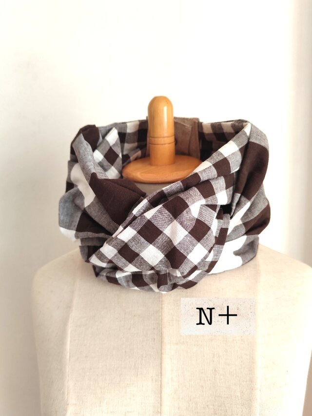 後ろボタンスカーフ風ネックウォーマー25-03