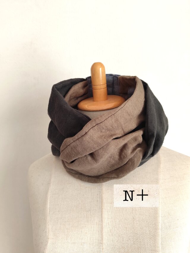 後ろボタンスカーフ風ネックウォーマー25-04